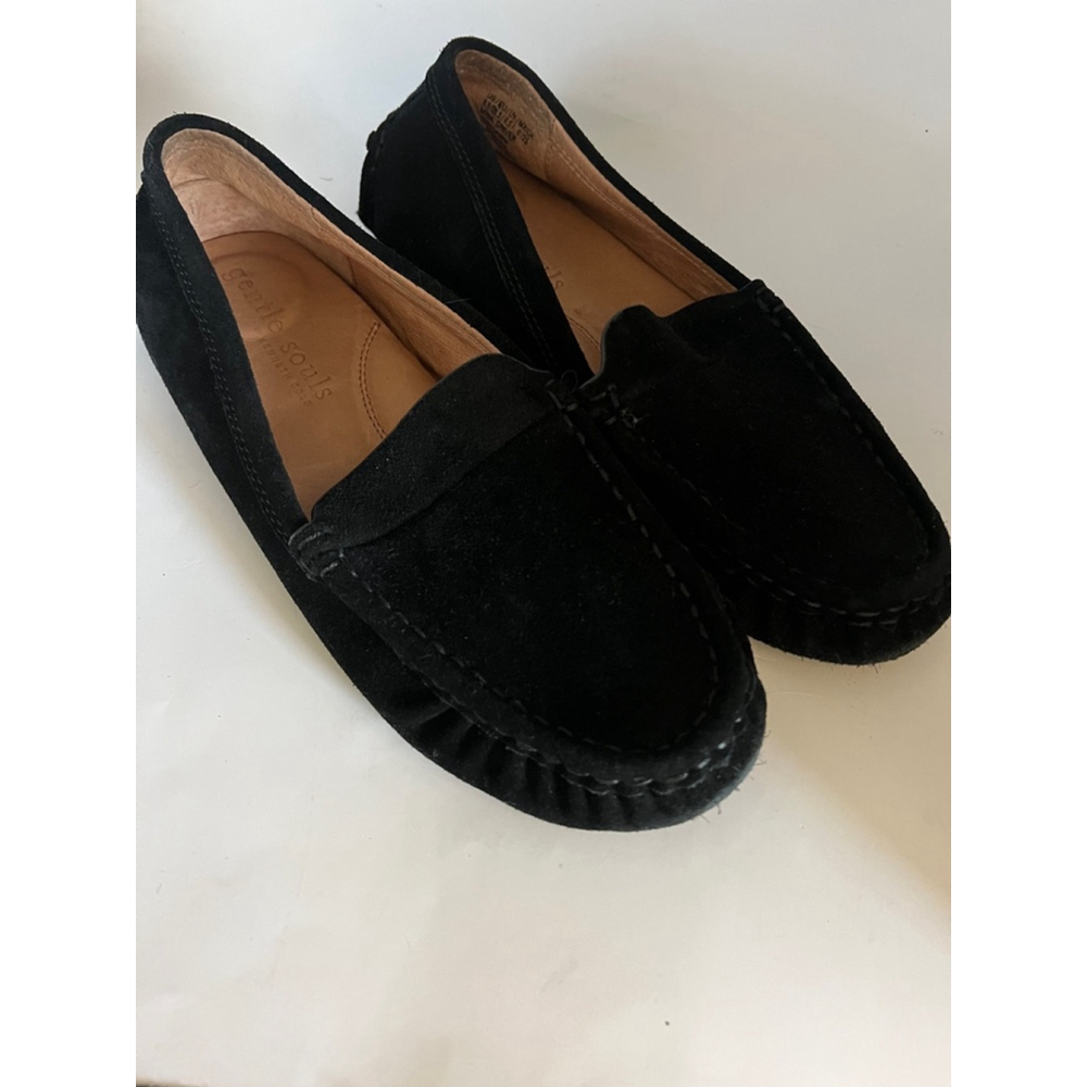New Gentle Souls Black Suede Loafers Size 9